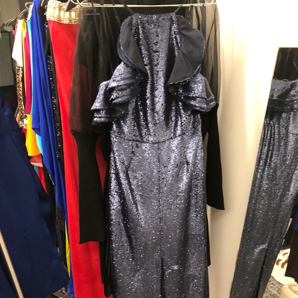 C/Meo Collective navy sequins Illuminated Dress S - Picture 6 of 7